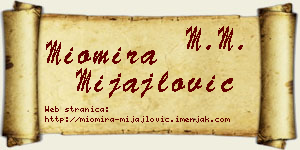 Miomira Mijajlović vizit kartica